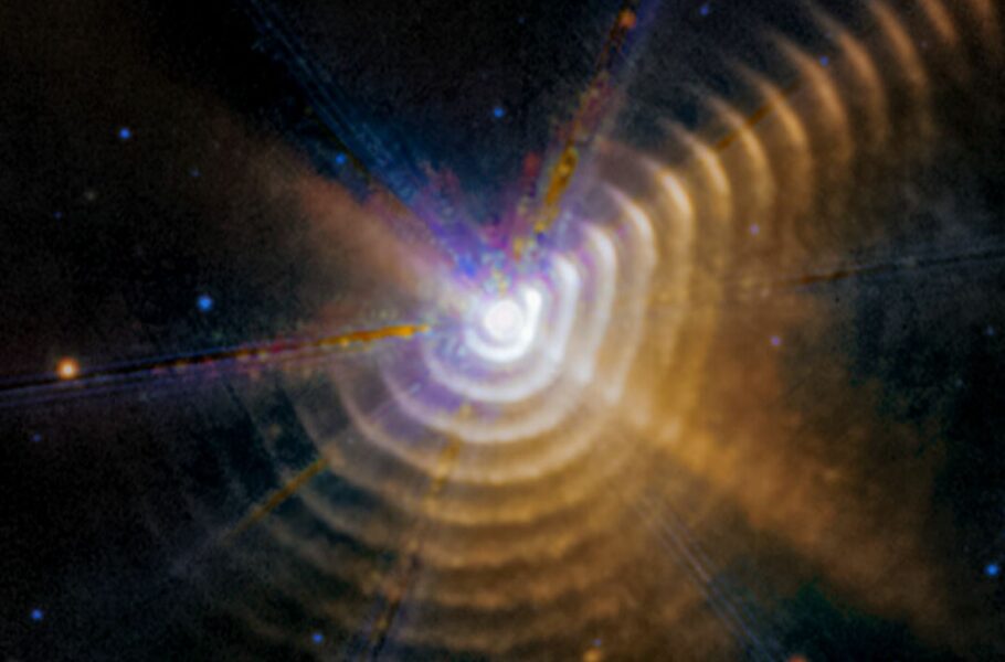 تصویر روز ناسا: پوسته‌های غبارآلود اطراف WR 140 از نگاه جیمز وب